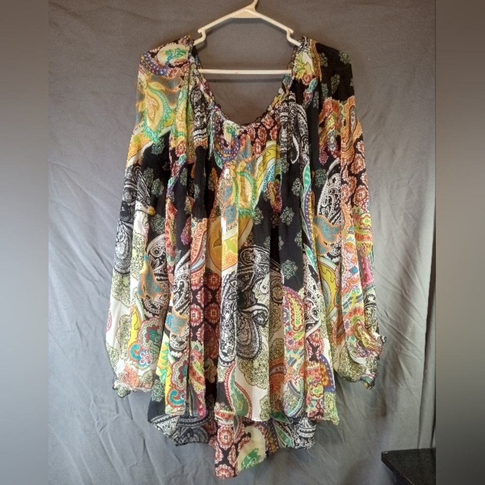 Sunny Leigh Multicolor Paisley Bohemian Women's Top